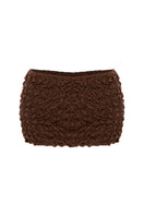 Selia Richwood LIA Brown Mini Beach Skirt cover-up with lightweight fabric, styled as a casual beachwear skirt.