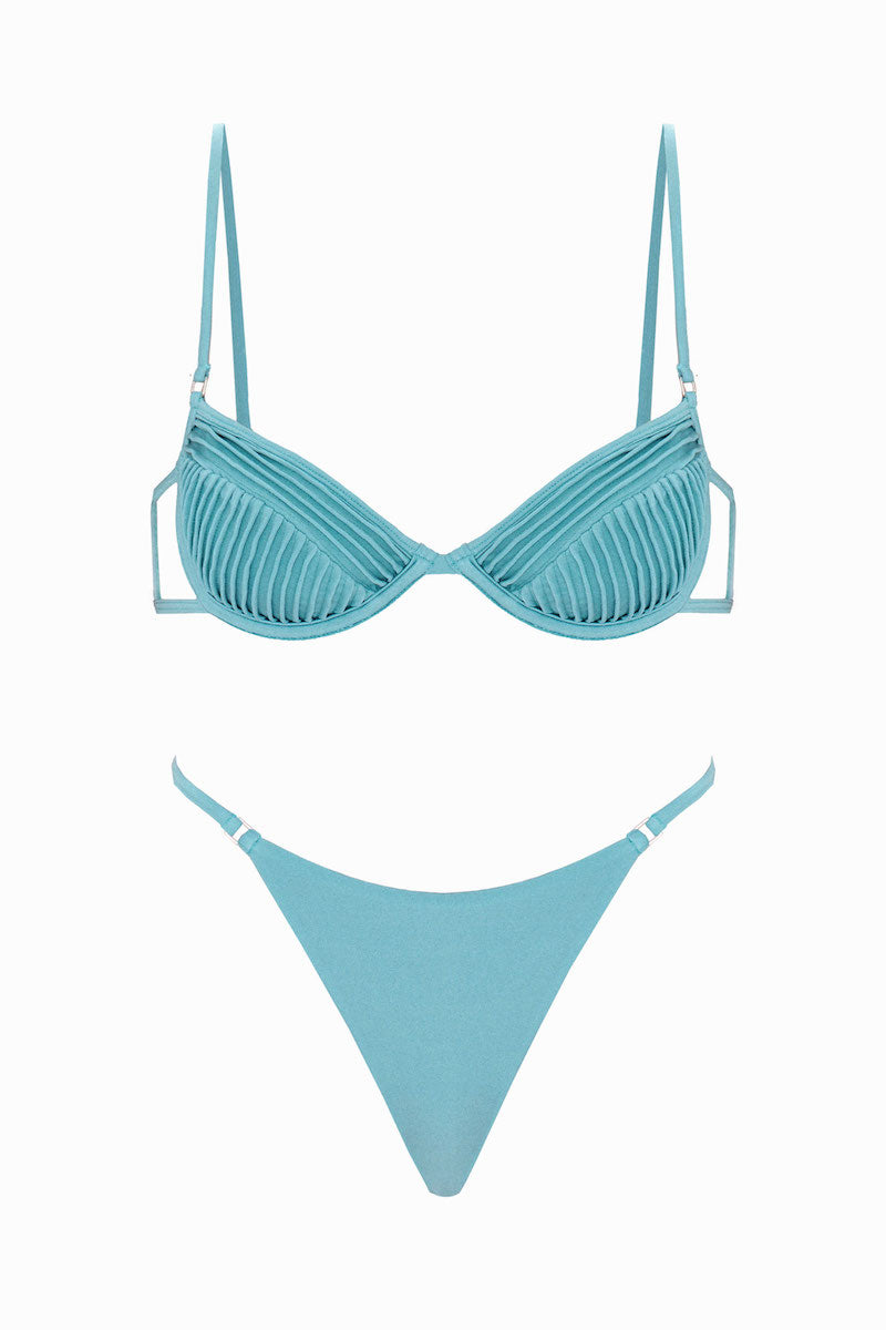 Selia Richwood Amy Blu Bikini featuring a stylish blue design, perfect for beach or poolside wear.