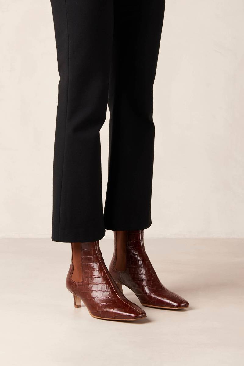 KALEO ALLI BROWN LEATHER ANKLE BOOTS - CULT MIA