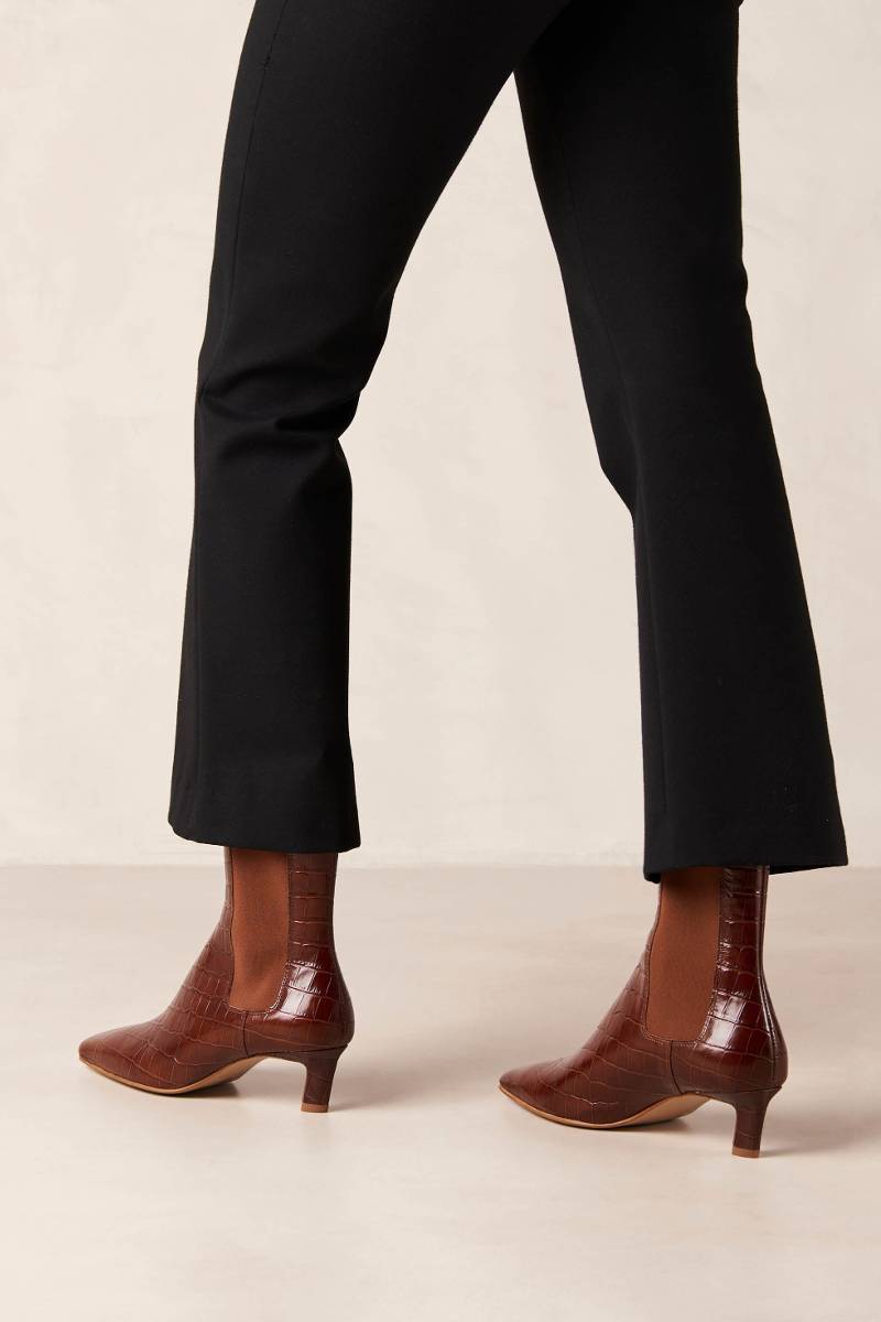 KALEO ALLI BROWN LEATHER ANKLE BOOTS - CULT MIA