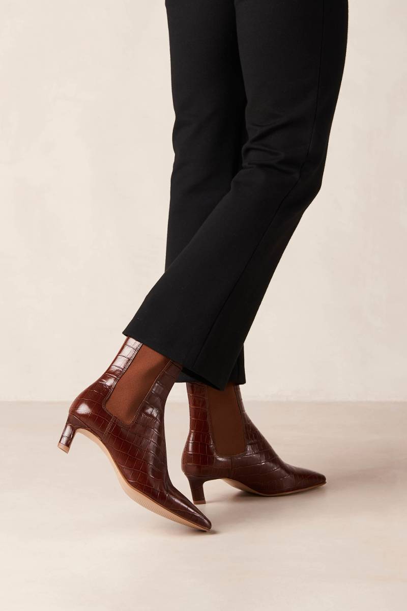 KALEO ALLI BROWN LEATHER ANKLE BOOTS - CULT MIA
