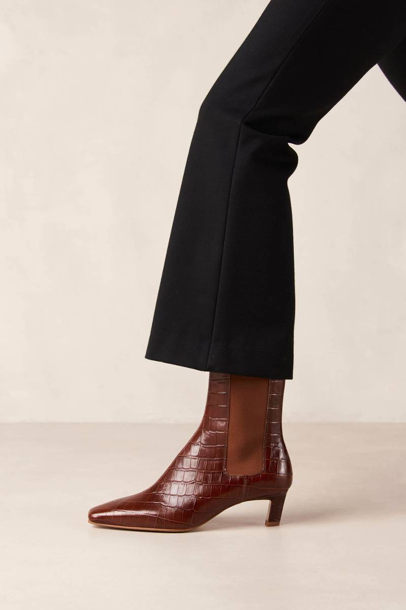 KALEO ALLI BROWN LEATHER ANKLE BOOTS - CULT MIA