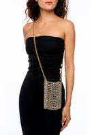 Silvia Gnecchi Portacelly silver shoulder bag with sleek design and adjustable strap, perfect for stylish everyday use.