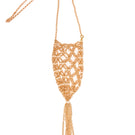 Gold shoulder bag from Silvia Gnecchi's Bottle Case collection, featuring sleek design and elegant metallic finish.