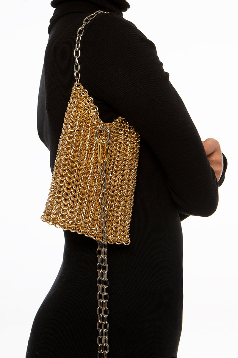 THE GOLD SACHEL BAG - CULT MIA