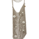 Silver pearl shoulder bag by Silvia Gnecchi featuring a sleek design and elegant pearl accents.