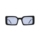 Black 50's acetate sunglasses by L'Obscure Clarté with rounded frames and dark lenses, stylish and vintage-inspired.