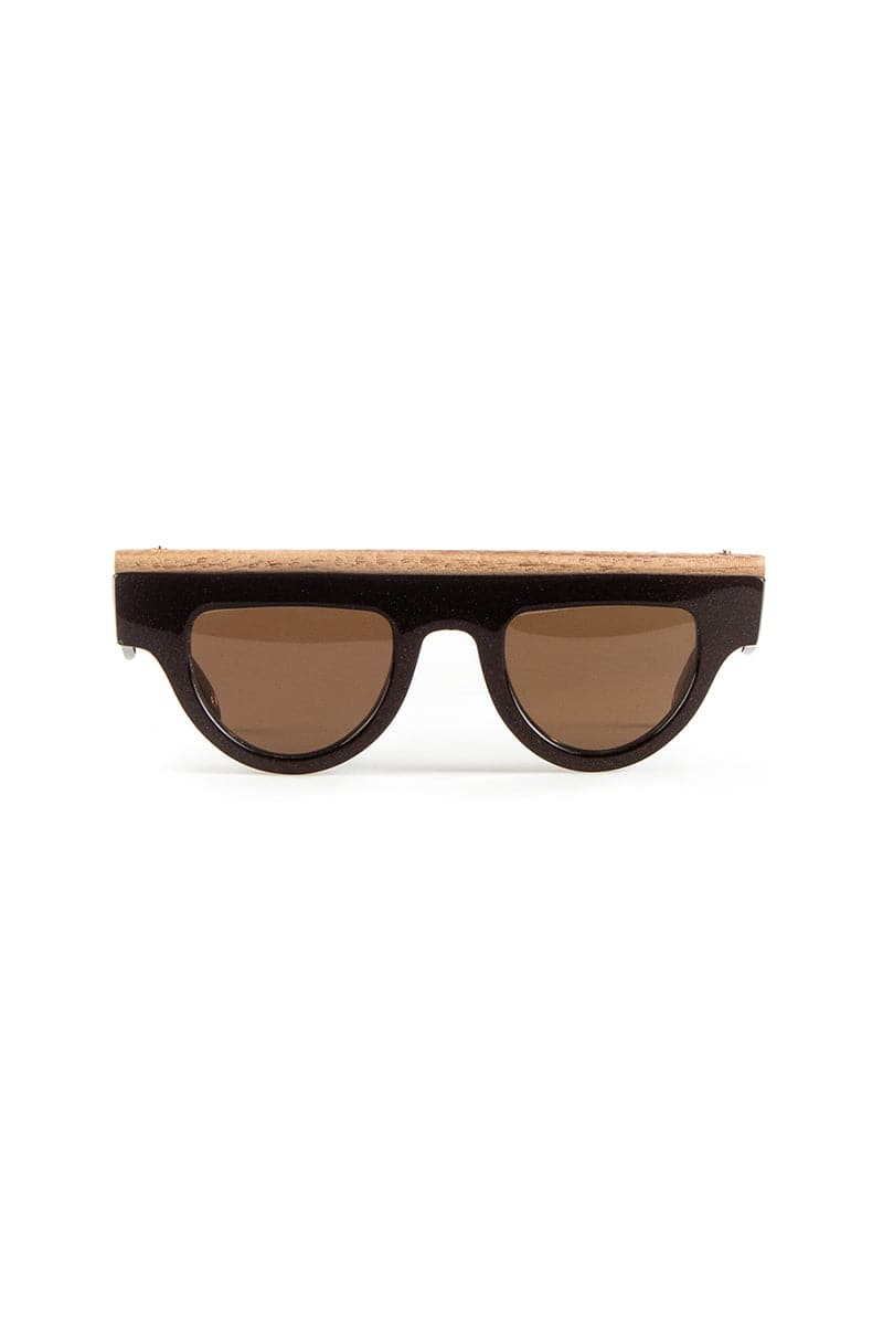 L'Obscure Clarté Brown Soul W2 acetate sunglasses with rounded frames and brown tint, stylish and lightweight for everyday wear.