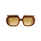 L'Obscure Clarté Latte Brown Soul W3 acetate sunglasses with rounded frames and brown tinted lenses.