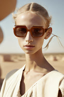L'Obscure Clarté Latte Brown Soul W3 acetate sunglasses with rounded frames and brown lenses.