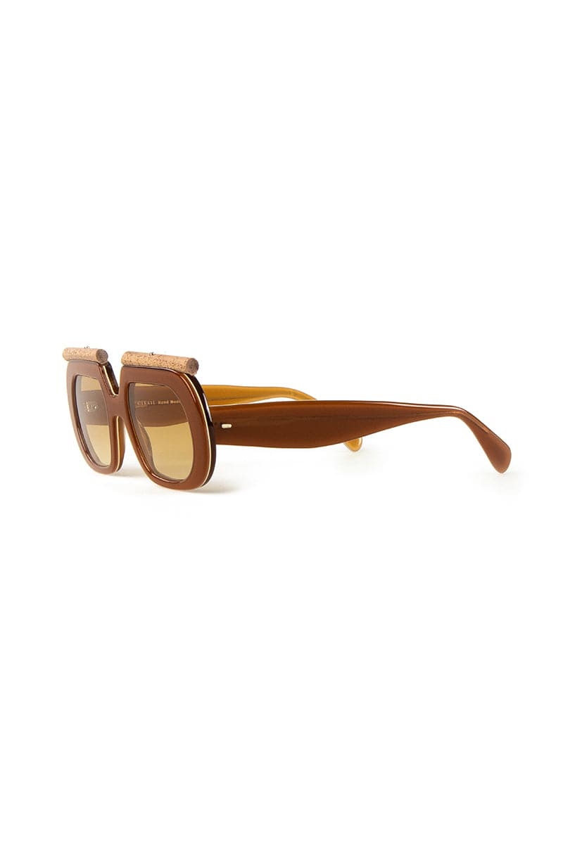 L'Obscure Clarté Latte Brown Soul W3 acetate sunglasses with rounded frames and tinted lenses
