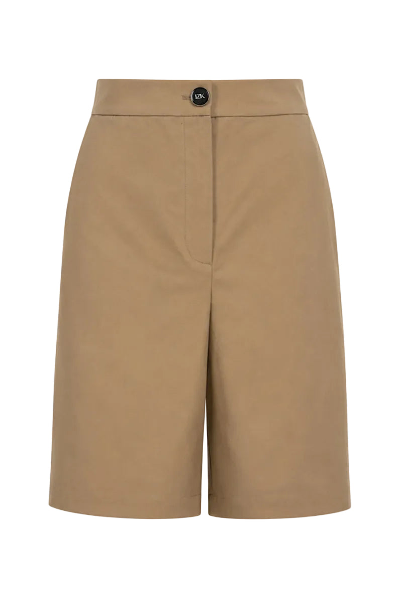Izakova Lajla khaki pants, casual wide-leg trousers with a relaxed fit, shown on a model against a neutral background.