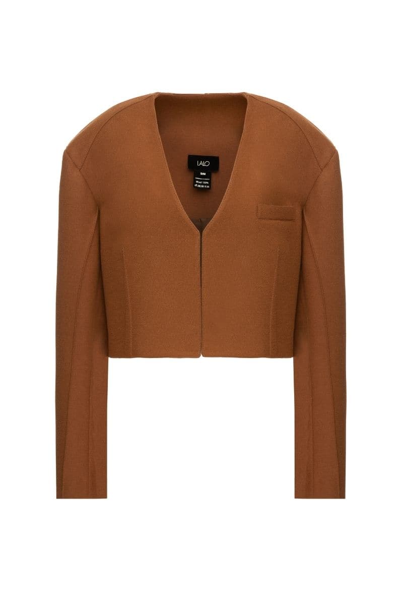 BROWN CROPPED JACKET | Lalo | CULT MIA