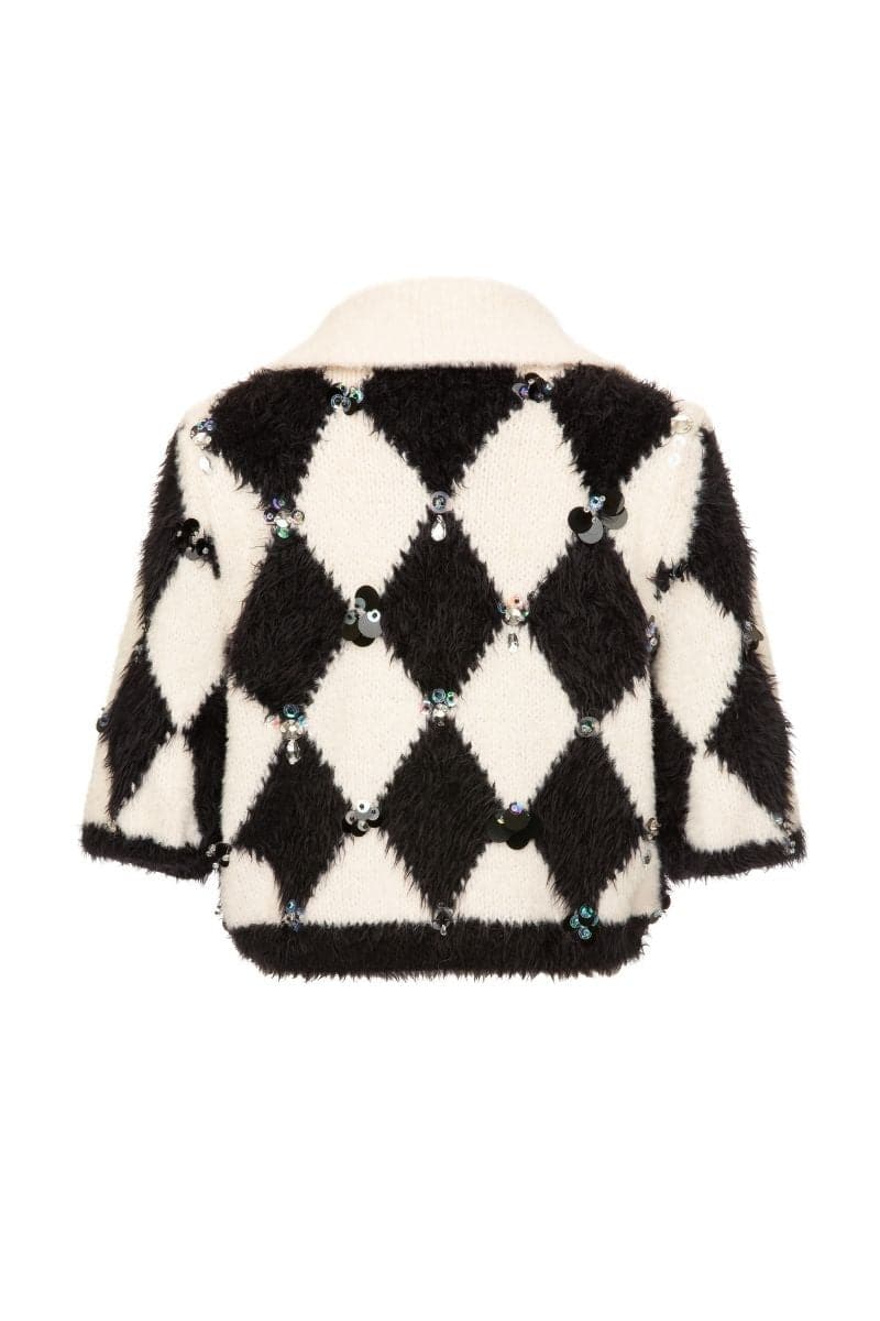CHECKERS COLLARED SWEATER | Lalo | CULT MIA