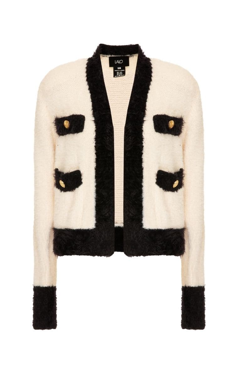 CLASSIC FLUFFY WHITE CARDIGAN | Lalo | CULT MIA