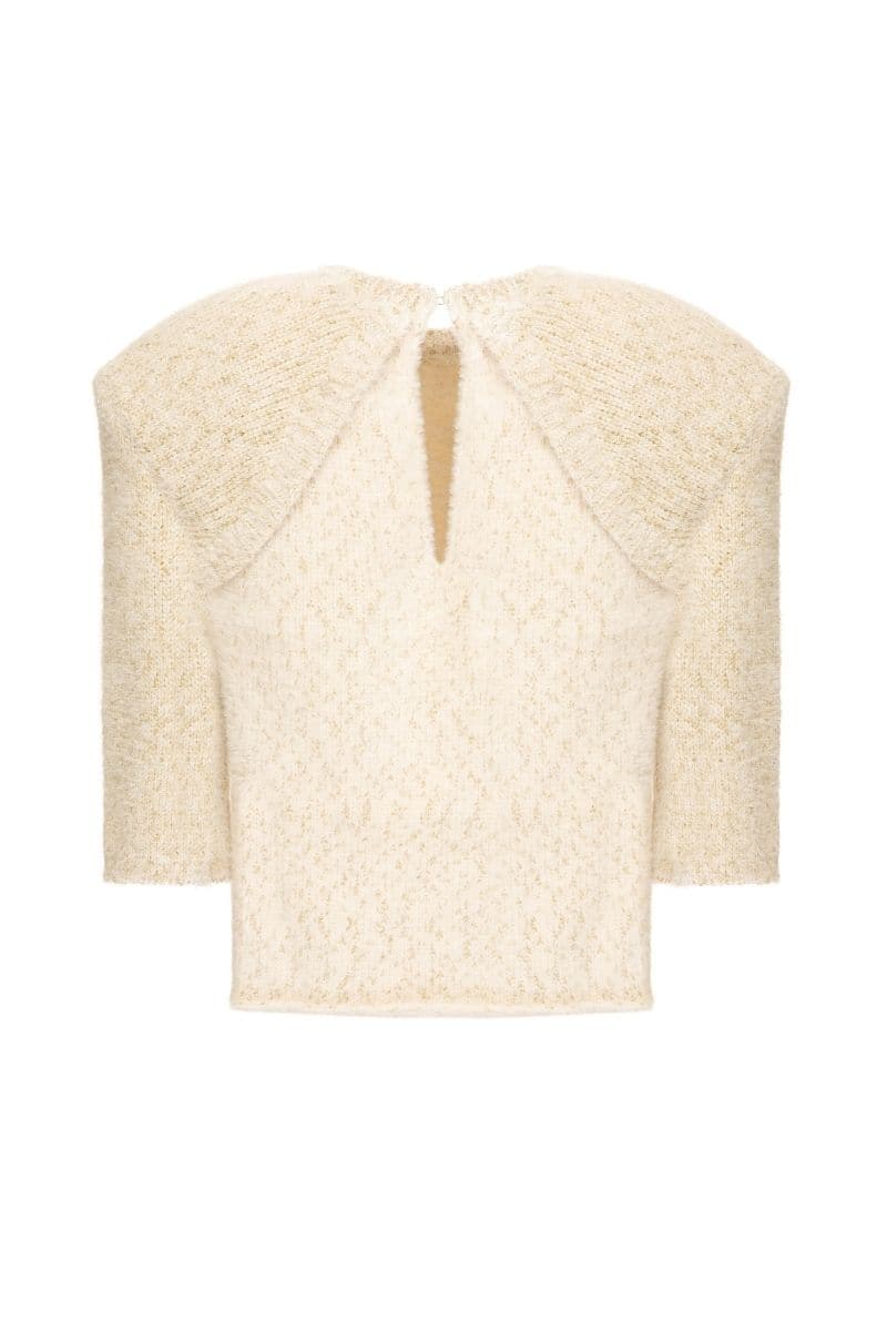 DELILAH WHITE BOX SHOULDER SWEATER | Lalo | CULT MIA