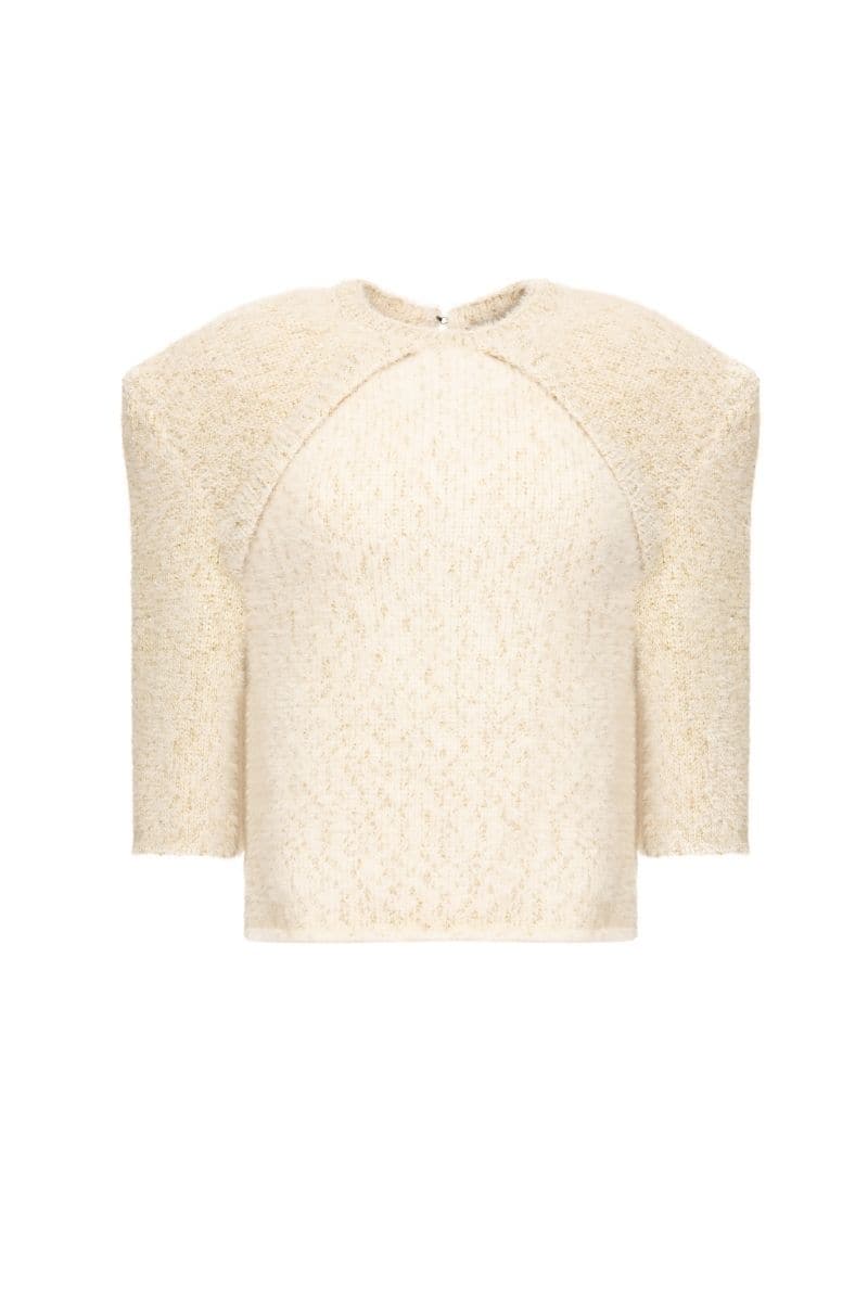 DELILAH WHITE BOX SHOULDER SWEATER | Lalo | CULT MIA