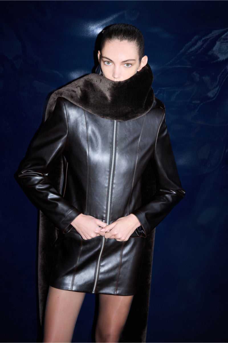 ELISE LEATHER MINI SKIRT