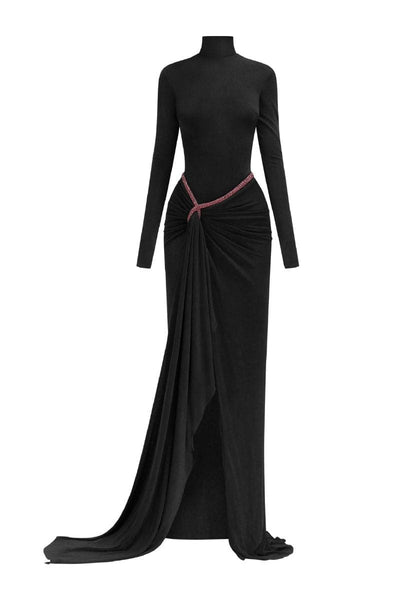 gully asymmetrical seam maxi dress Cowl Front Asymmetric Seam Maxi Dress In Sage Green | EGO US