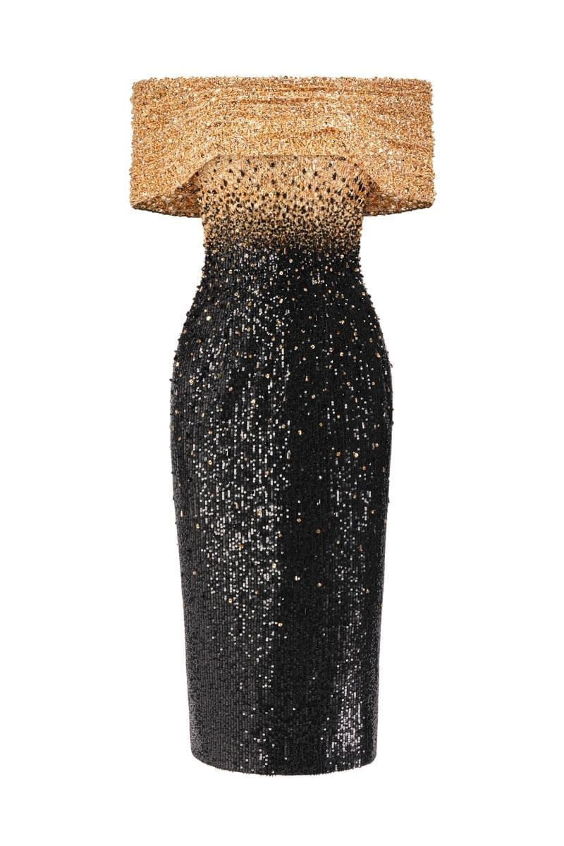 ROSELILY PENCIL OFF-SHOULDER MIDI DRESS | Le Thanh Hoa | CULT MIA