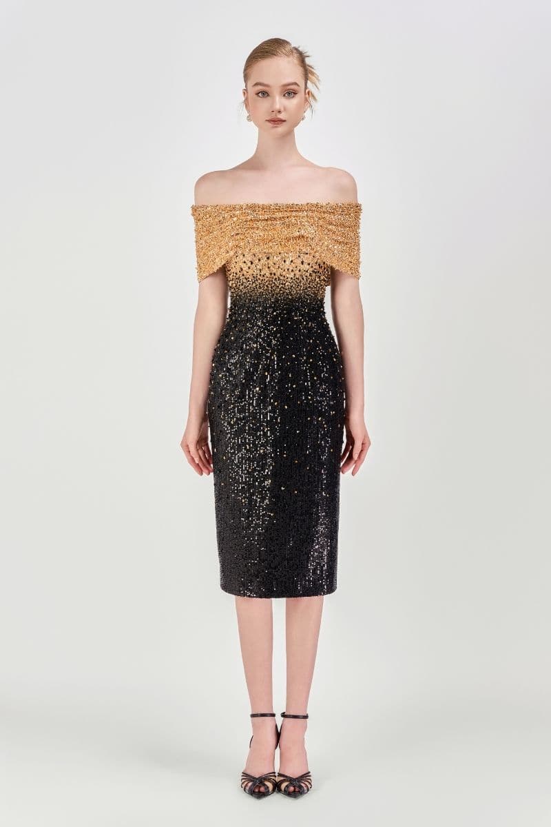 ROSELILY PENCIL OFF-SHOULDER MIDI DRESS | Le Thanh Hoa | CULT MIA