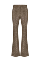 Sayya ECO Green Leather Pants, stylish slim-fit leather trousers with a smooth texture and modern design.