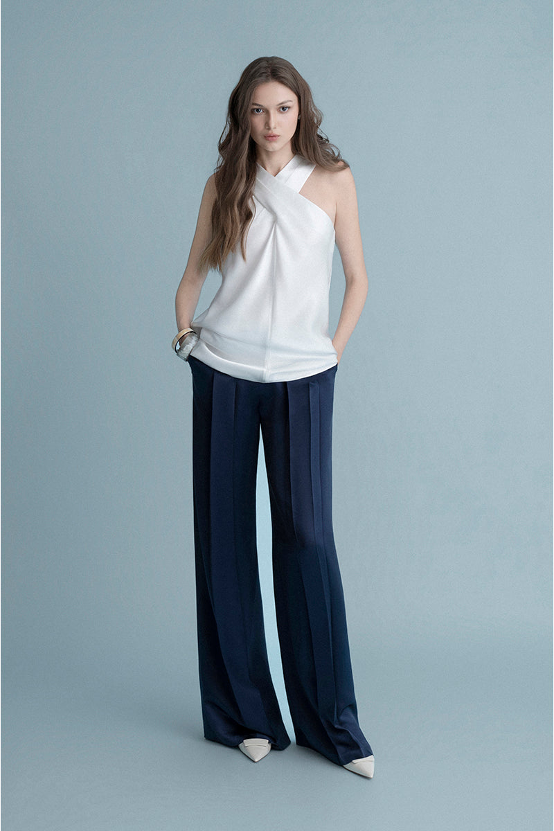 White Bochum shirt by Lekieu, featuring a classic button-up design and clean fabric, displayed on a hanger.