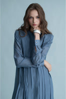 Blue Dortmund dress by Lekieu, a stylish maxi dress with a flowing silhouette and elegant design, perfect for casual or semi-formal wear.