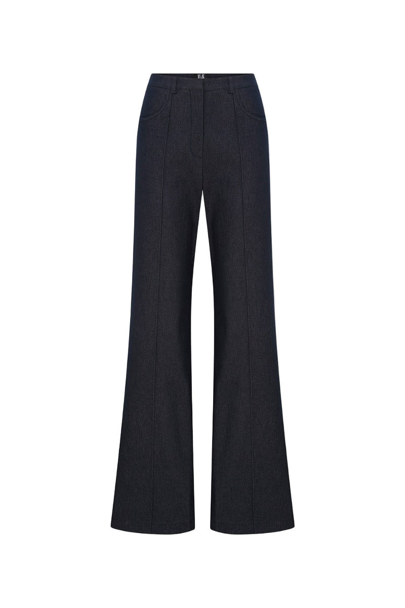 STRAIGHT FIT DENIM TROUSERS