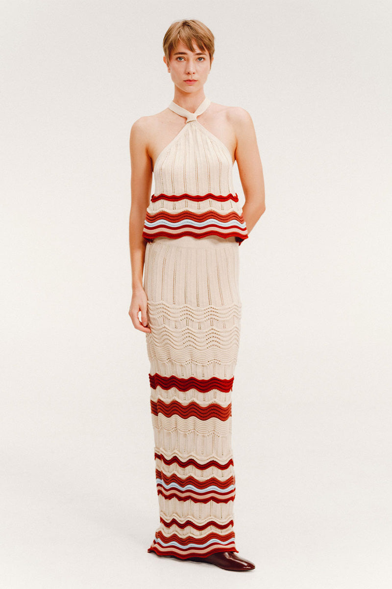 Vorn Design Leyla Co-ords set in sandy beige with a fitted top and matching pants, stylish casual outfit.