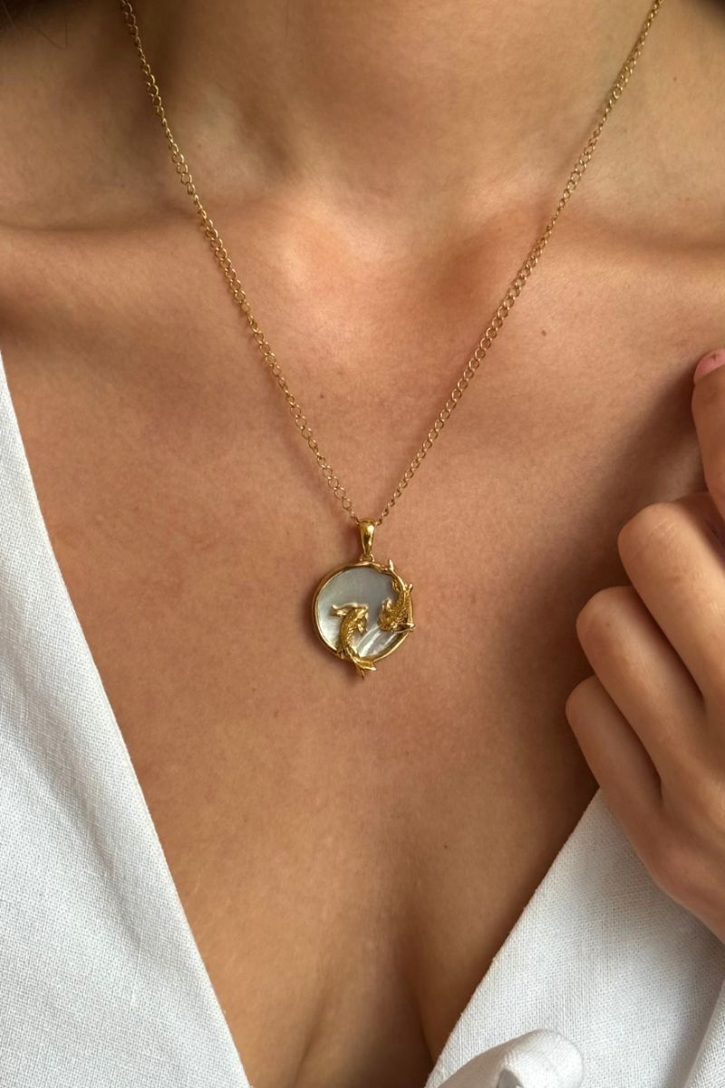 PISCES 18CT GOLD PLATED ZODIAC NECKLACE - CULT MIA