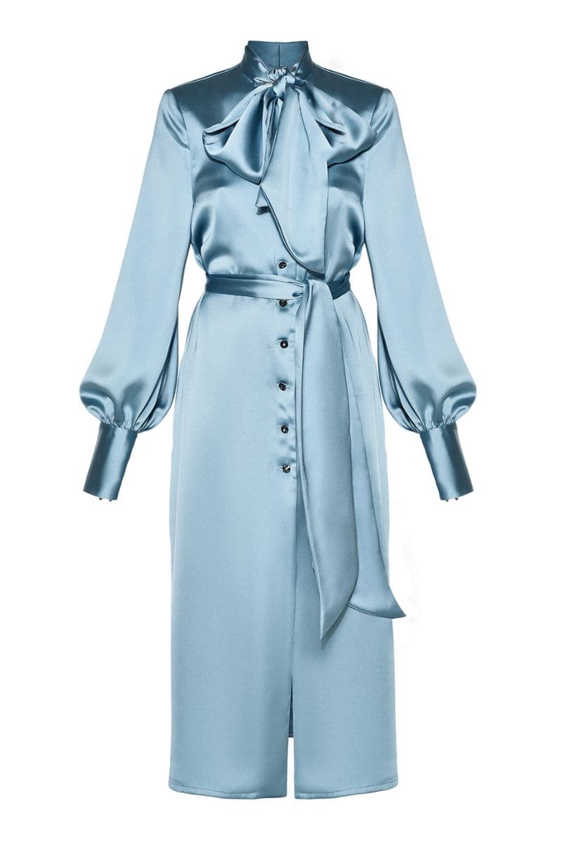 AQUA LONG SLEEVE MIDI DRESS | Liya | CULT MIA
