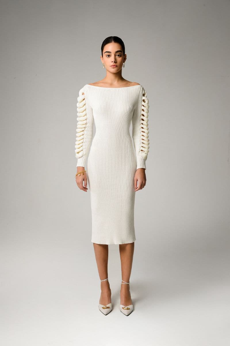 CAMELLIA KNITTED MIDI DRESS | Liya | CULT MIA
