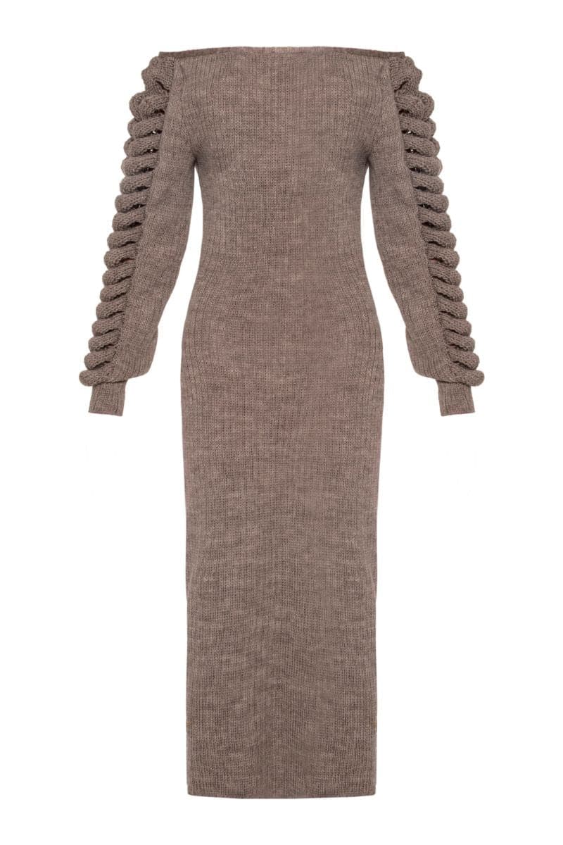 CULT MIA X LIYA ALMOND FROST KNITTED DRESS - CULT MIA