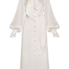 Liya Cult Mia X Liyah ivory midi dress, elegant maxi dress with flowing fabric and a stylish design for women.