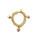 Liya Pearline Charm Bracelet in gold with delicate charms, stylish accessory for elegant wristwear.