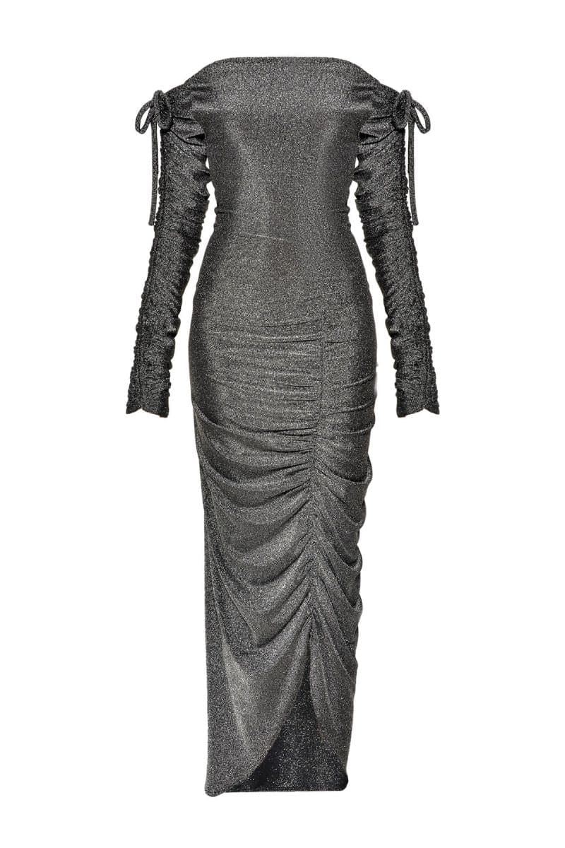 SILVER SPARKLY MAXI DRESS | Liya | CULT MIA