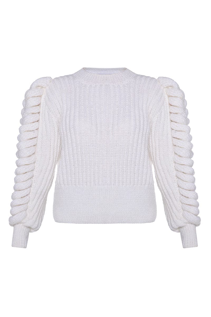 TURTLENECK WHITE SWEATER | Liya | CULT MIA