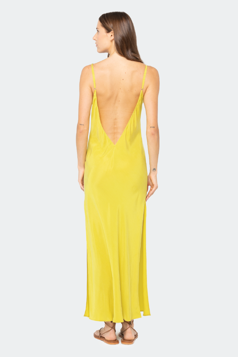 SERENGETI CITRON LOLA SLIP DRESS - CULT MIA