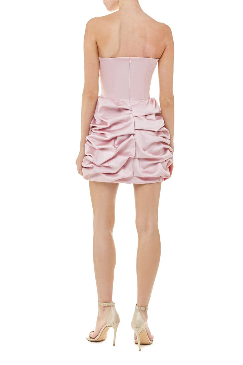 LUCKY ROSE PINK MINI DRESS WITH TRAIL - CULT MIA