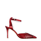 Terry de Havilland May Red heels featuring pointed toes and sleek design, perfect for stylish formal or evening wear.