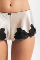 NK Imode Morgan Retro Silk Tap Pant in Champagne, stylish silk loungewear with a relaxed fit and elegant design.
