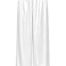 White Melanie Pants by Izakova, showcasing relaxed fit and stylish design in a natural fabric.
