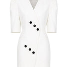 Izakova Mila blazer dress in off-white, mini length with structured design and tailored fit, stylish for casual or semi-formal occasions.