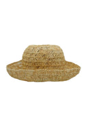 Natural straw bucket hat by Modern Monarchie with wide brim and woven texture, perfect for sun protection and casual style.