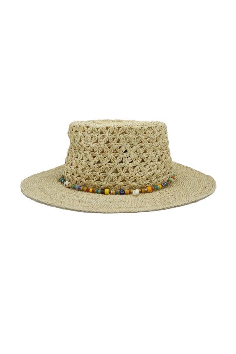 Modern Monarchie Millie straw bucket hat in natural color, stylish sun hat with wide brim for casual and outdoor wear.