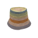 Modern Monarchie Poppy Rainbow Straw Bucket Hat with colorful rainbow design, lightweight and stylish for sunny days.