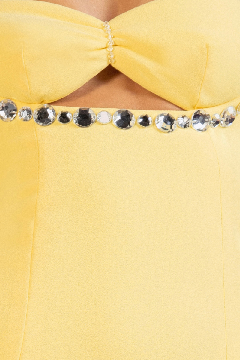CELINE MINI EMBELLISHED CREPE MINI DRESS | Monika Dimova | CULT MIA