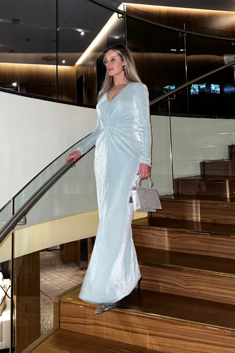 CLAIRE DRAPED EVENING MAXI DRESS | Monika Dimova | CULT MIA