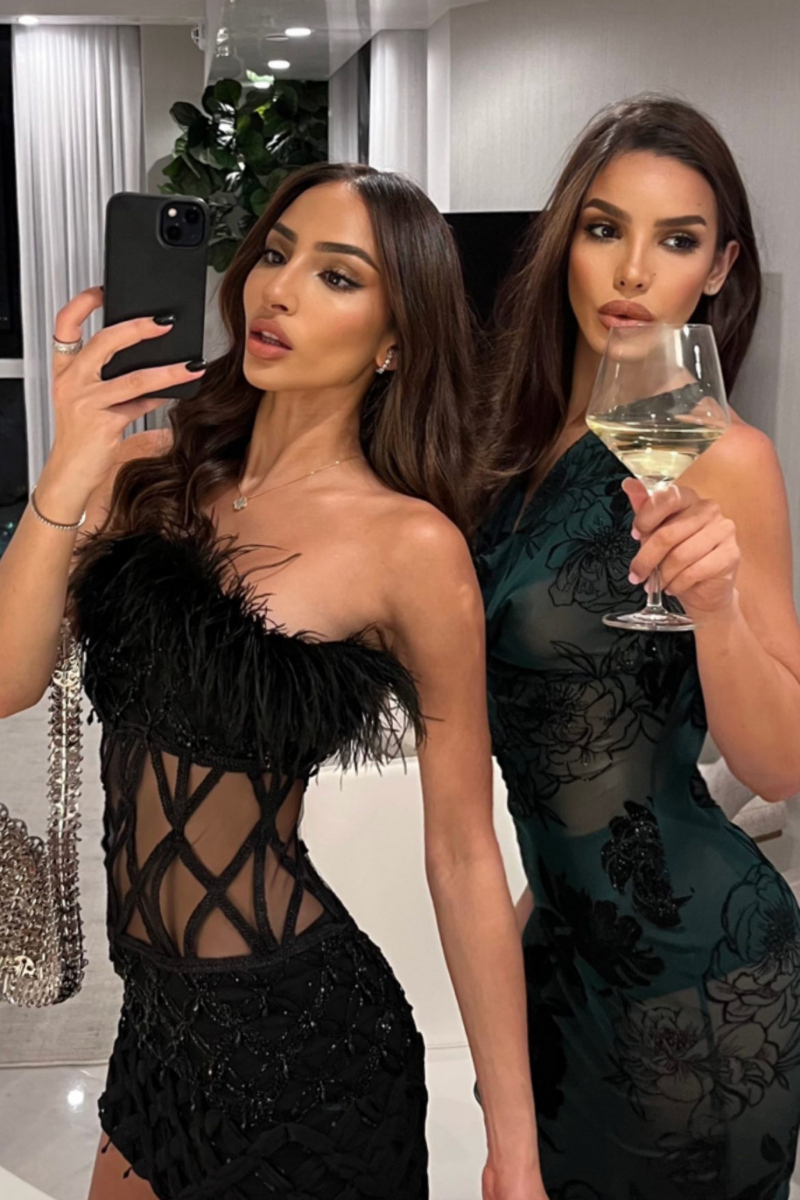 MONA FEATHER-TRIMMED EMBELLISHED MINI DRESS | Monika Dimova | CULT MIA